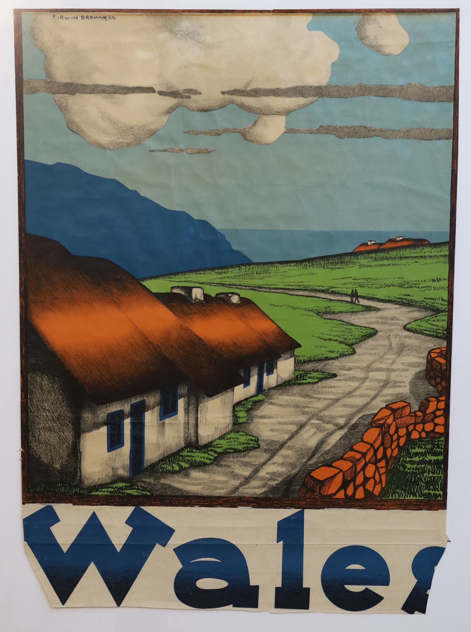 Pieter Irwin Brown (Dutch/Irish, 1903-1988), 'Wales', lithograph, 63 x 45cm